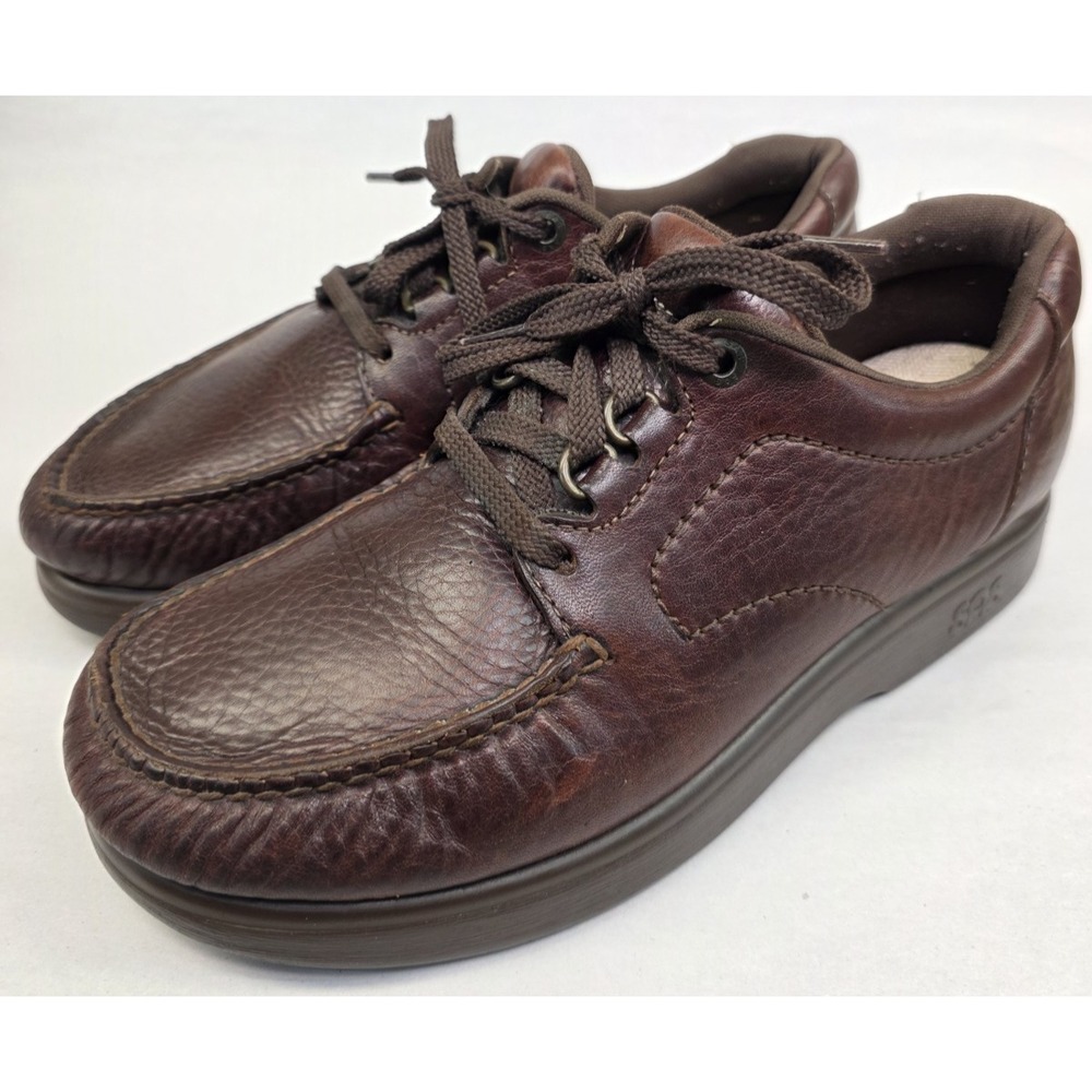 SAS Bout Time (7.5 M)  Shoes Mens Burgundy Leather USA Walking Sneakers
